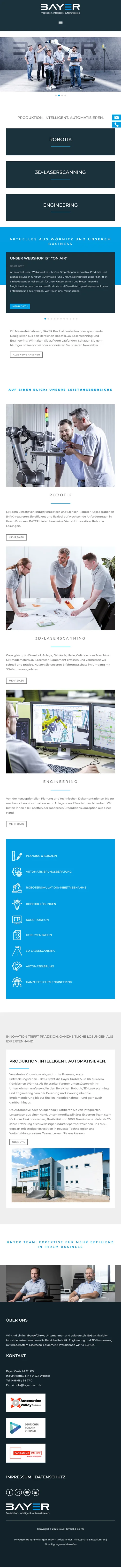Mobile Ansicht der Industrie-website