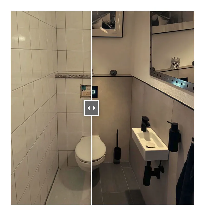 Weitere Projekt darstellung mit Vorher-Nachher Bildern mit Slider