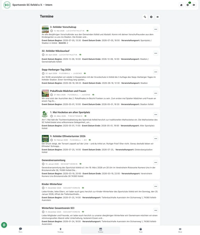 Interner Terminbereich