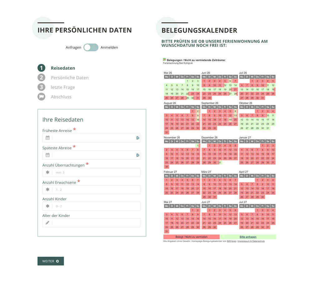 Integration eines externen Belegungskalenders