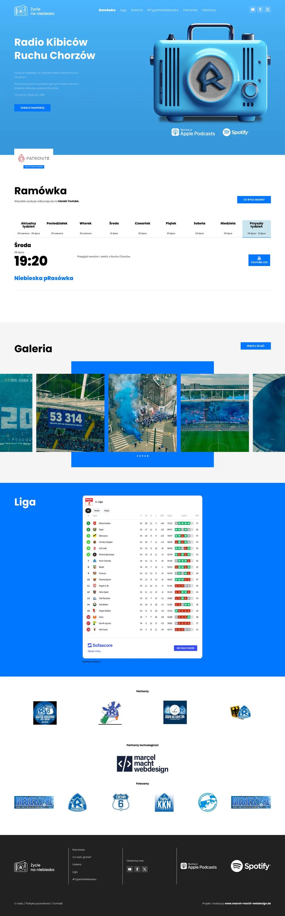 Lange Gesamtansicht der individuellen Website
